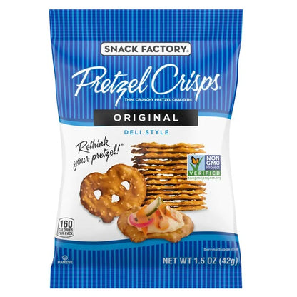 Snack Factory Pretzel Crisps, Variety Pack, 1.5 oz, 24 ct