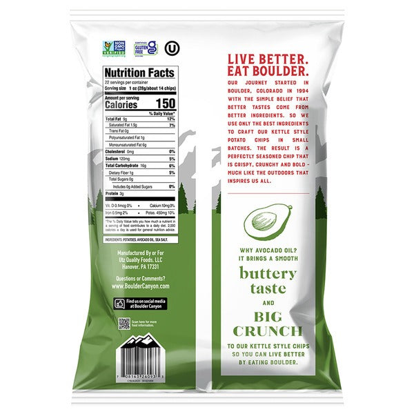 Boulder Canyon Avocado Oil Chips, 22 oz
