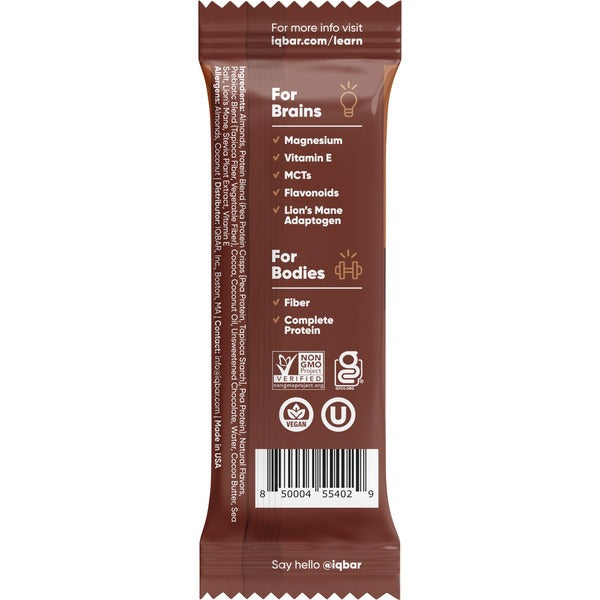 IQBAR Chocolate Sea Salt, Keto + Vegan Protein Bar