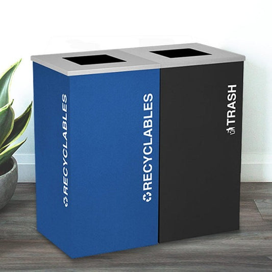 Kaleidoscope Two-Stream Square Recycling Container